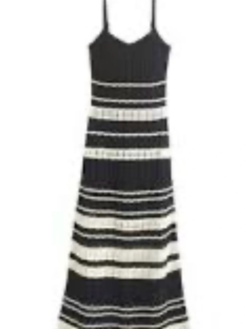Abercrombie & Fitch Black and Cream Striped Maxi Dress